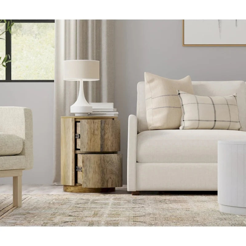 Carolina Living Kingston 2-Drawer 18 Round Nightstand