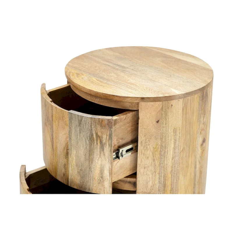 Carolina Living Kingston 2-Drawer 18 Round Nightstand 5