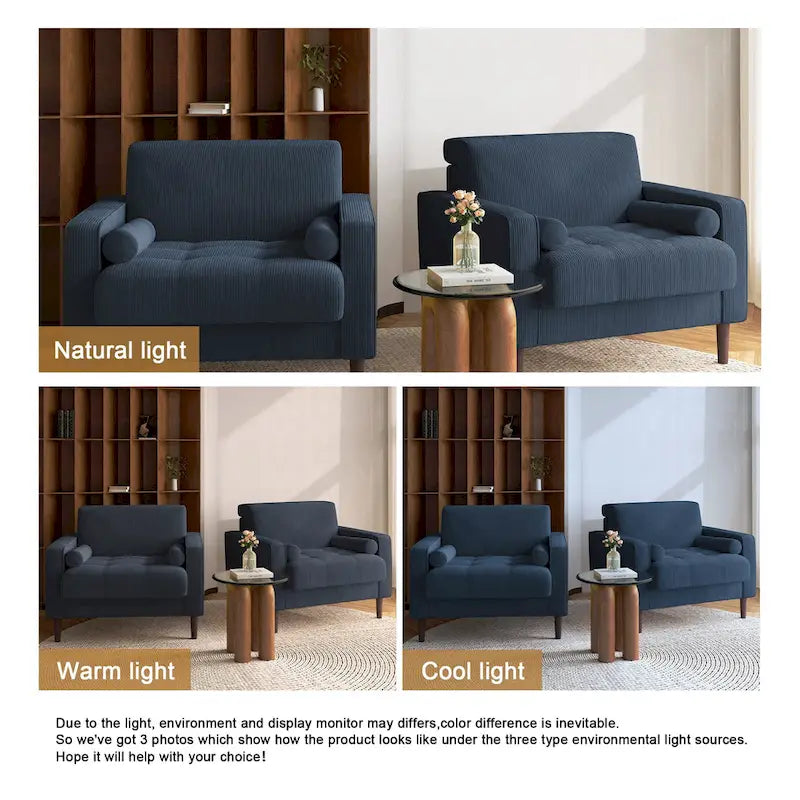 2 Set Poltrone Moderne Larghe in Velluto a Coste 29