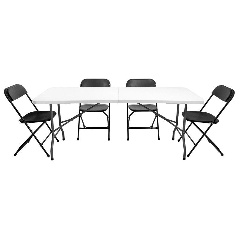 4 Pack Plastic Folding Chair Event Chair Indoor Outdoor Steel Frame Portable Stackable Commercial Chairs 3