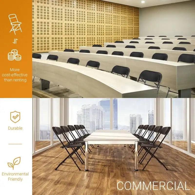 4 Pack Plastic Folding Chair Event Chair Indoor Outdoor Steel Frame Portable Stackable Commercial Chairs 7