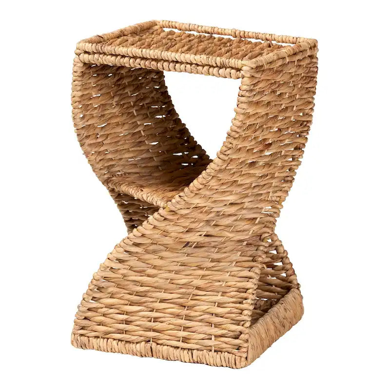 Tavolino da salotto Pelleas Moderno Bohemien in Erba Marina Naturale Marrone e Legno