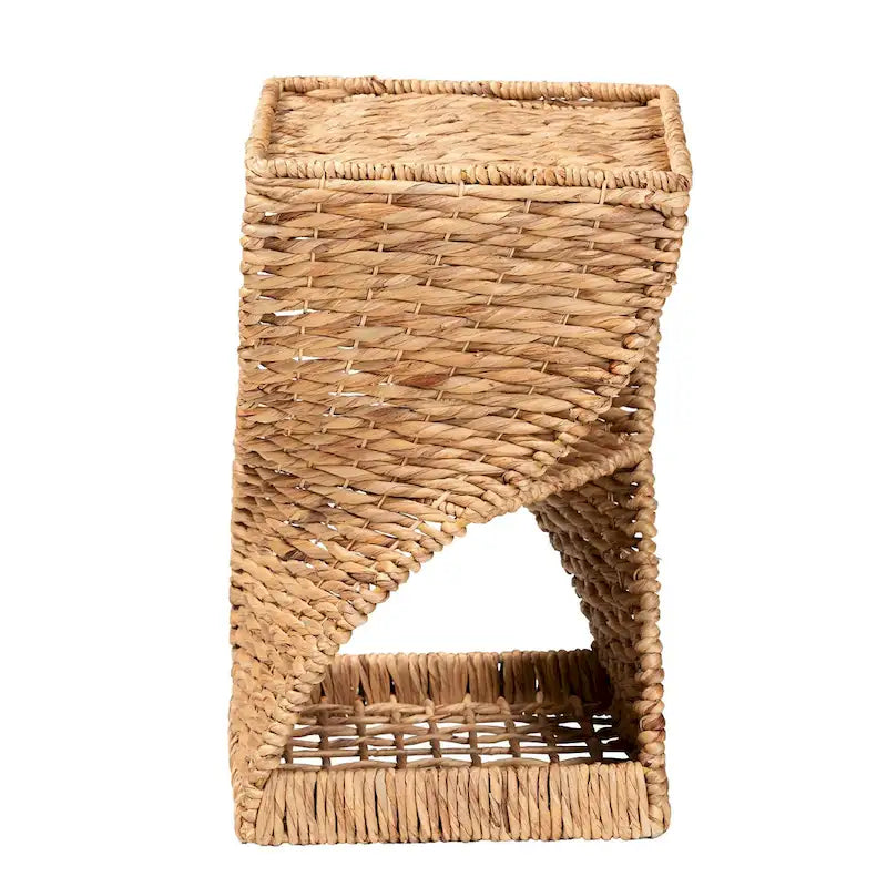 Tavolino da salotto Pelleas Moderno Bohemien in Erba Marina Naturale Marrone e Legno 4