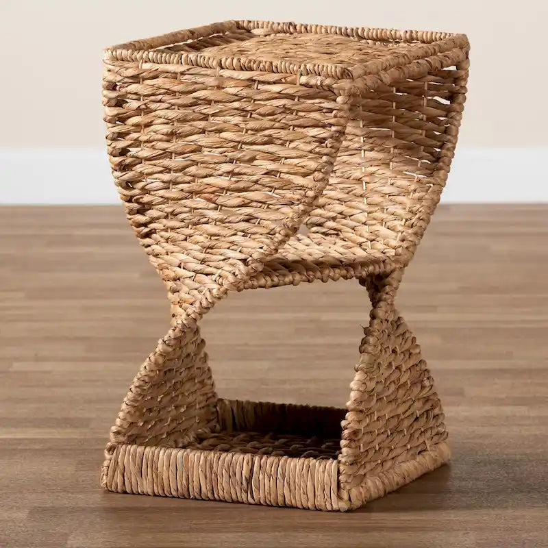 Tavolino da salotto Pelleas Moderno Bohemien in Erba Marina Naturale Marrone e Legno 8