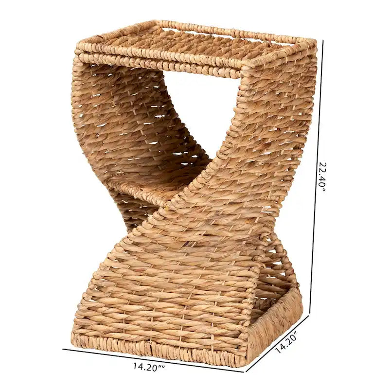 Tavolino da salotto Pelleas Moderno Bohemien in Erba Marina Naturale Marrone e Legno 9