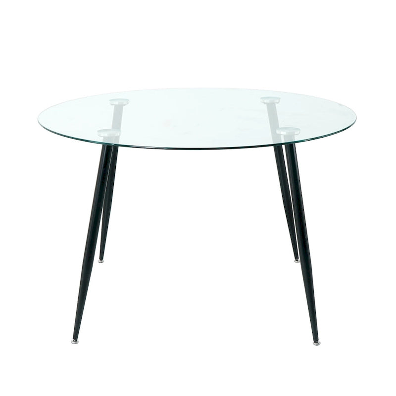 Modern simple glass table, high-quality tempered glass metal material 4