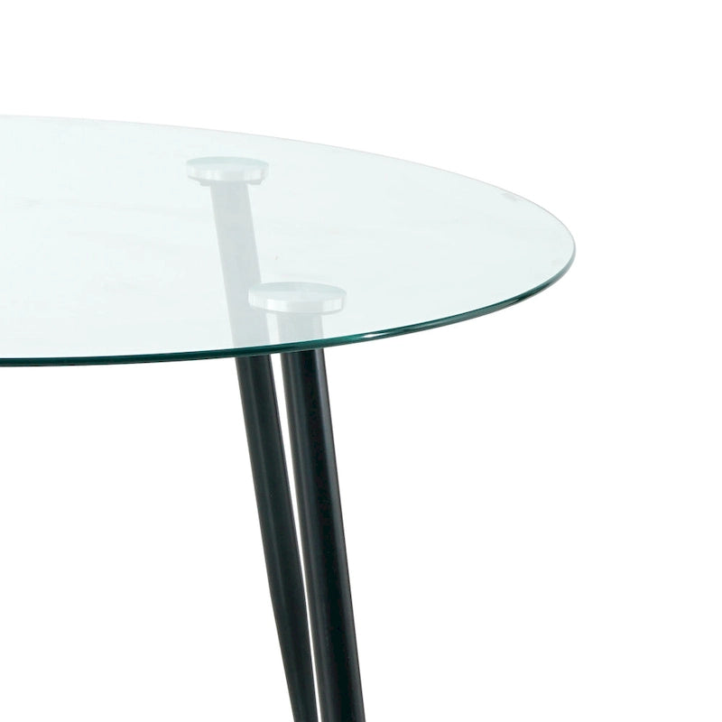 Modern simple glass table, high-quality tempered glass metal material 7