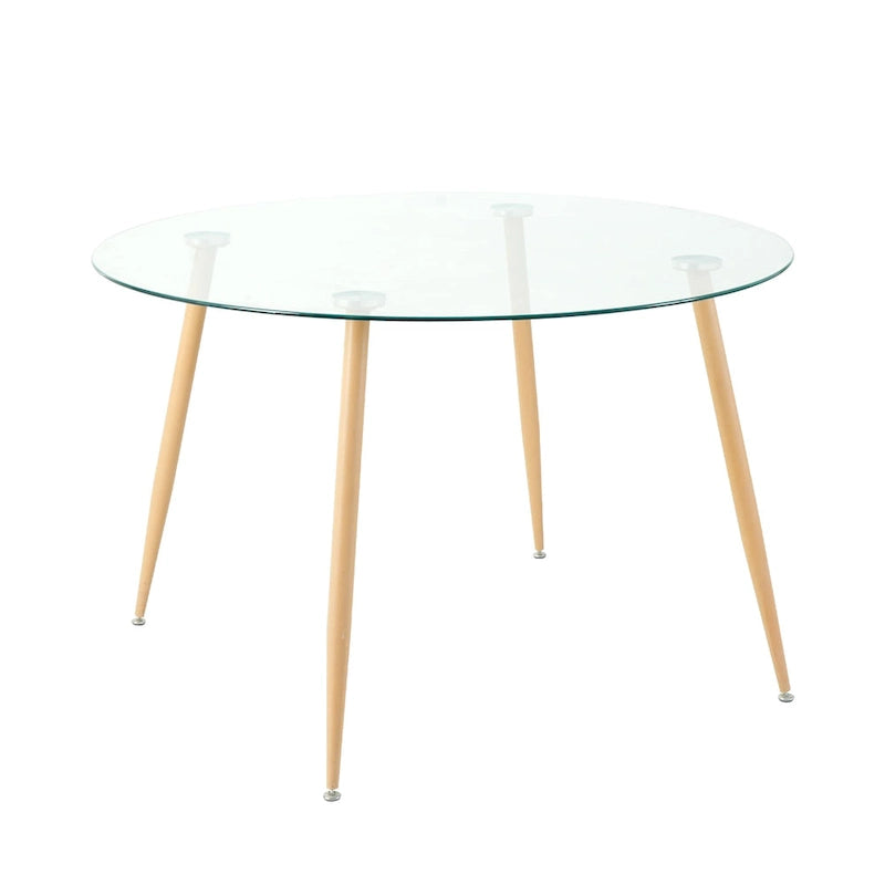 Modern simple glass table, high-quality tempered glass metal material 9