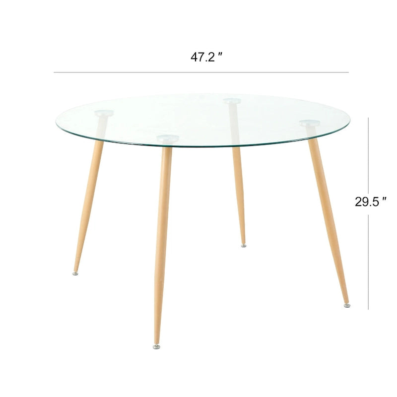 Modern simple glass table, high-quality tempered glass metal material 13