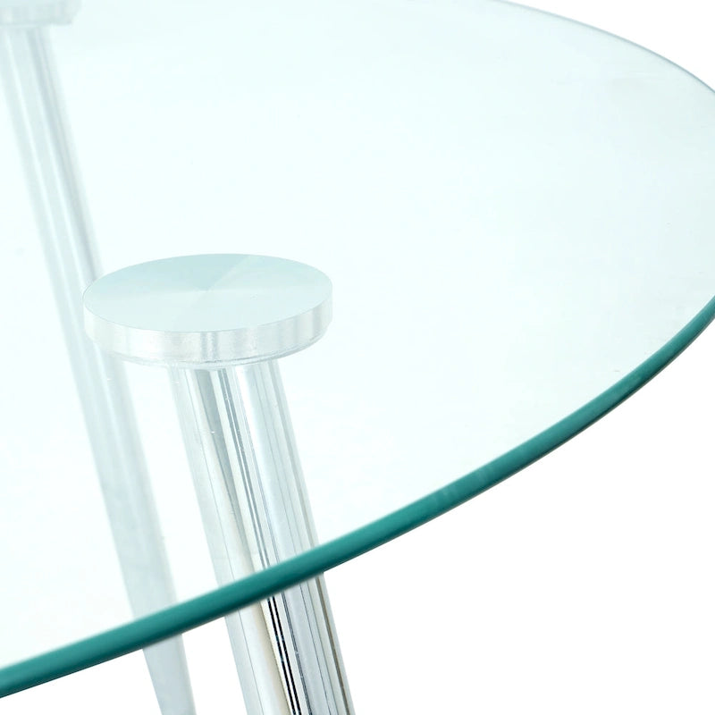Modern simple glass table, high-quality tempered glass metal material 14