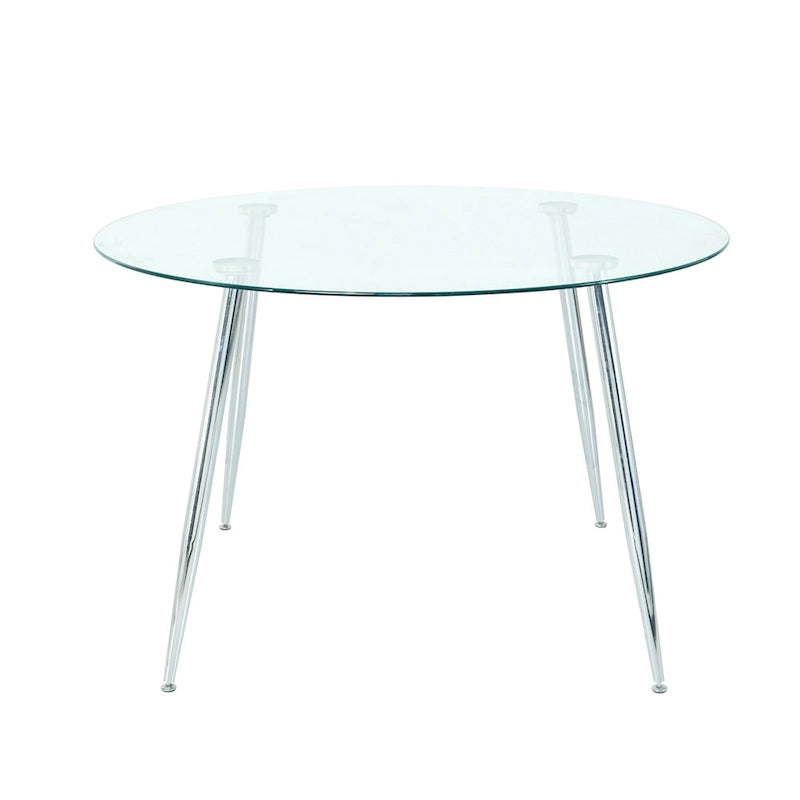 Modern simple glass table, high-quality tempered glass metal material 17