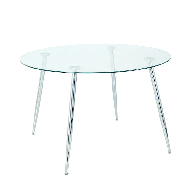 Modern simple glass table, high-quality tempered glass metal material 18