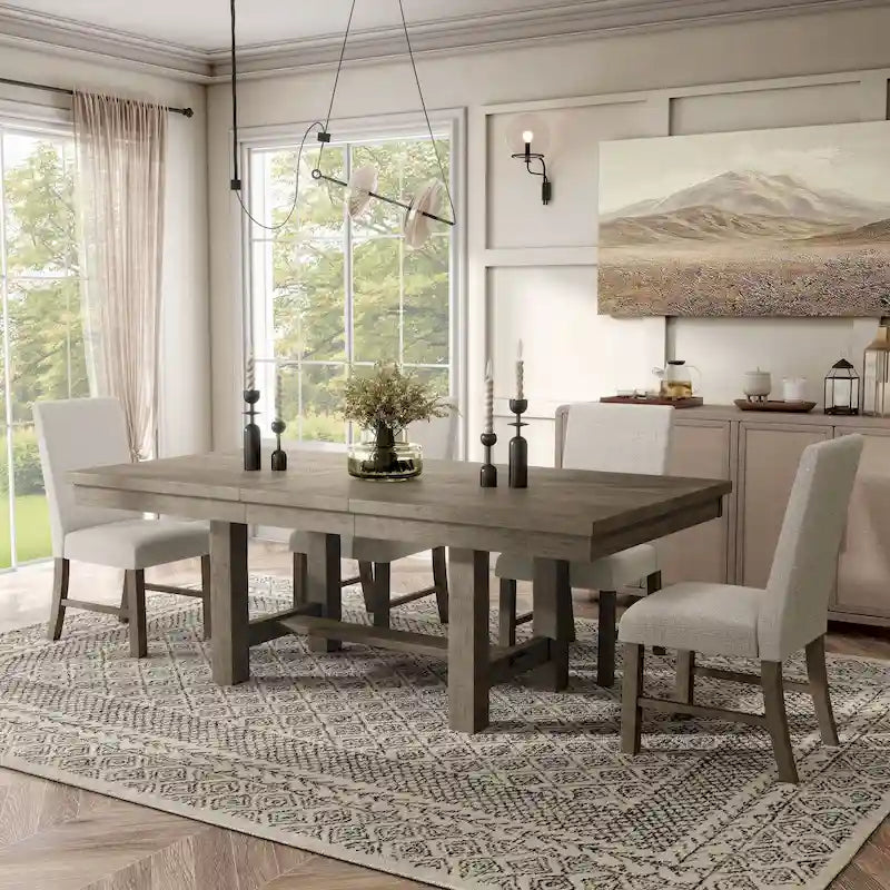 Jusk Rustic Grey Wood 5-Piece Dining Table Set by Furniture of America 15