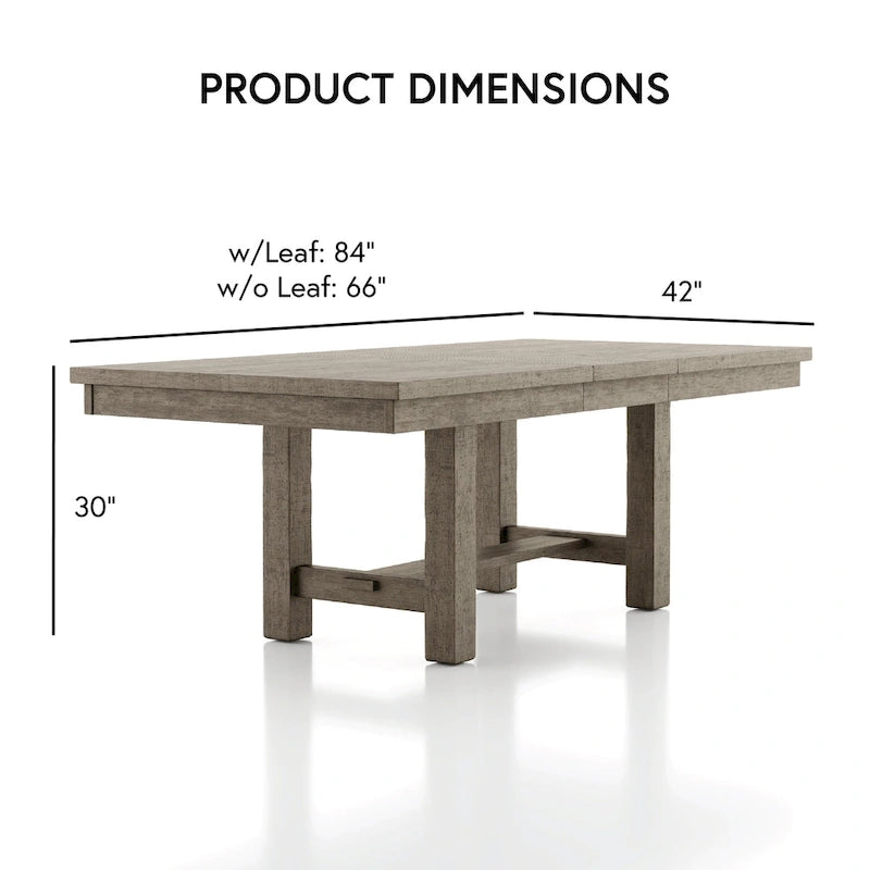Jusk Rustic Grey Wood 5-Piece Dining Table Set by Furniture of America 3