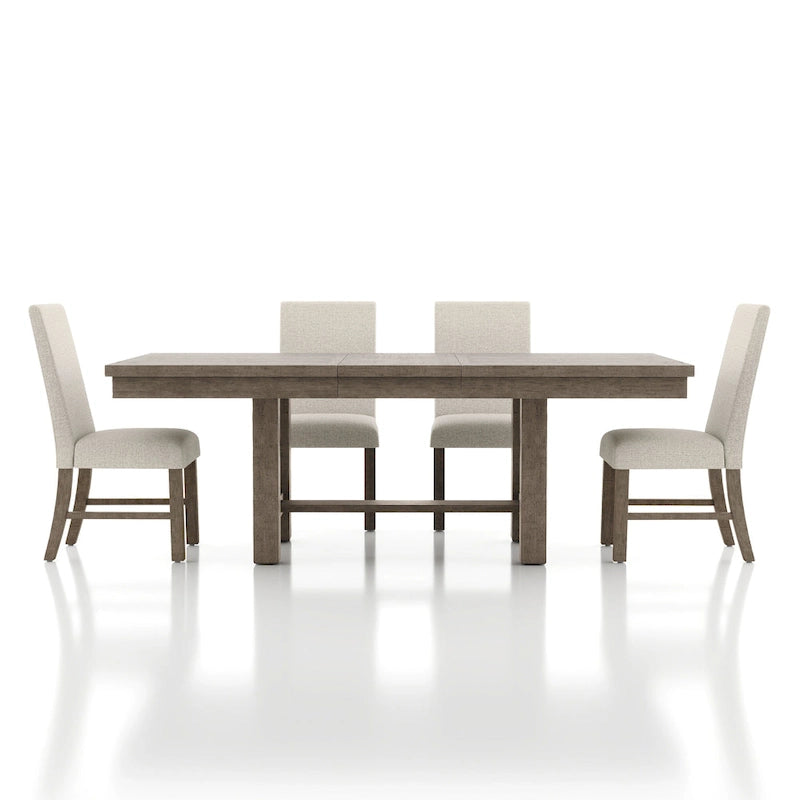 Jusk Rustic Grey Wood 5-Piece Dining Table Set by Furniture of America 5