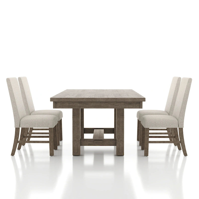 Jusk Rustic Grey Wood 5-Piece Dining Table Set by Furniture of America 6
