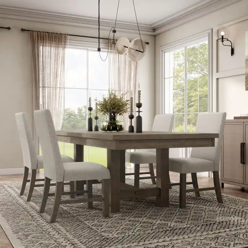 Jusk Rustic Grey Wood 5-Piece Dining Table Set by Furniture of America 14