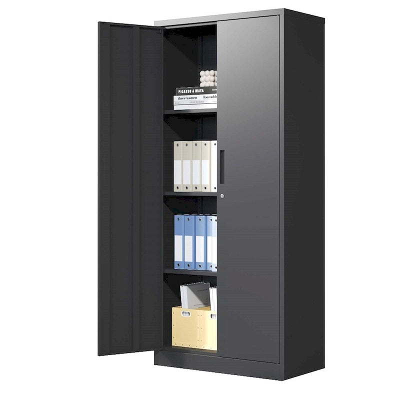 Metal Garage Storage Cabinet Tool Steel with Doors and 3 Shelves 5