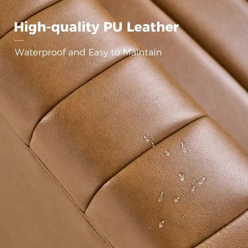 Esteban Modern Leather Upholstered Swivel Barrel Chair Set of 2 by HULALA HOME 3