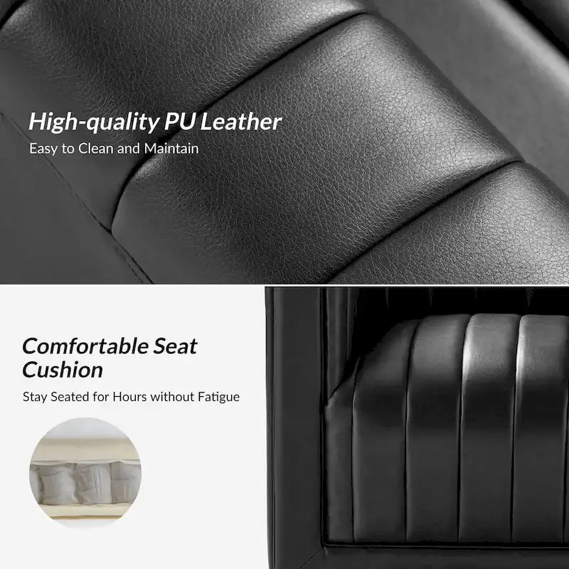 Esteban Modern Leather Upholstered Swivel Barrel Chair Set of 2 by HULALA HOME 7