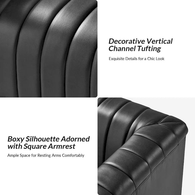 Esteban Modern Leather Upholstered Swivel Barrel Chair Set of 2 by HULALA HOME 8