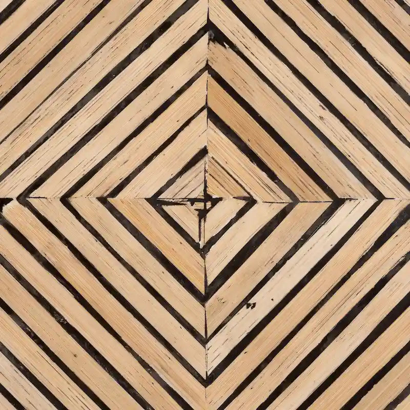 Tavolino Devika in bambù bicolore naturale e marrone scuro, stile bohémien moderno 5