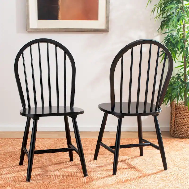 SAFAVIEH Delcie Spindle Oval Back Dining Chair (Set of 2) - 17.9 x 19.7 x 37 - 18Wx20Dx37H 36