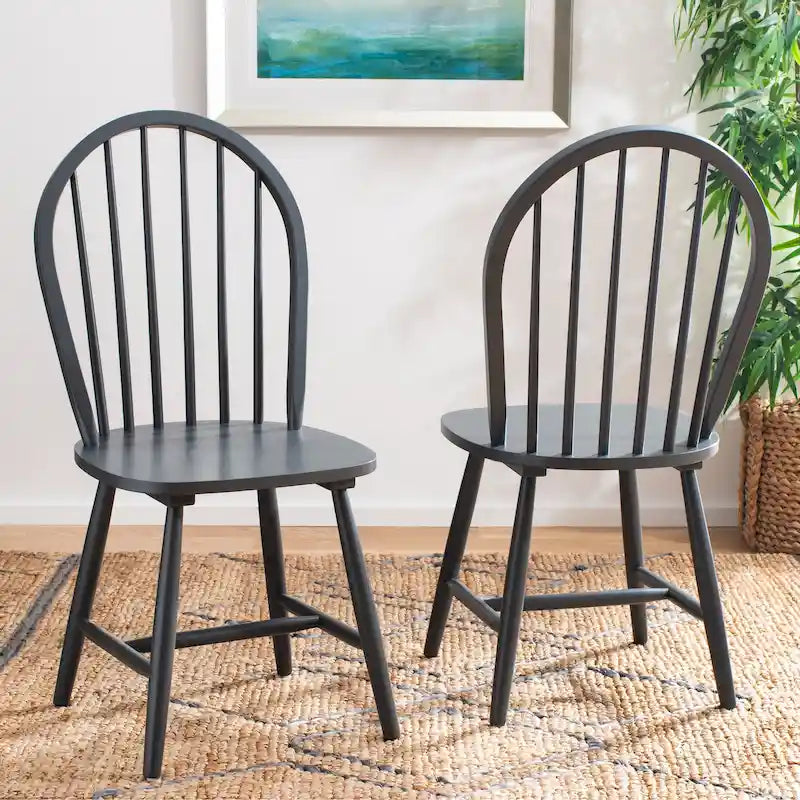 SAFAVIEH Delcie Spindle Oval Back Dining Chair (Set of 2) - 17.9 x 19.7 x 37 - 18Wx20Dx37H 39