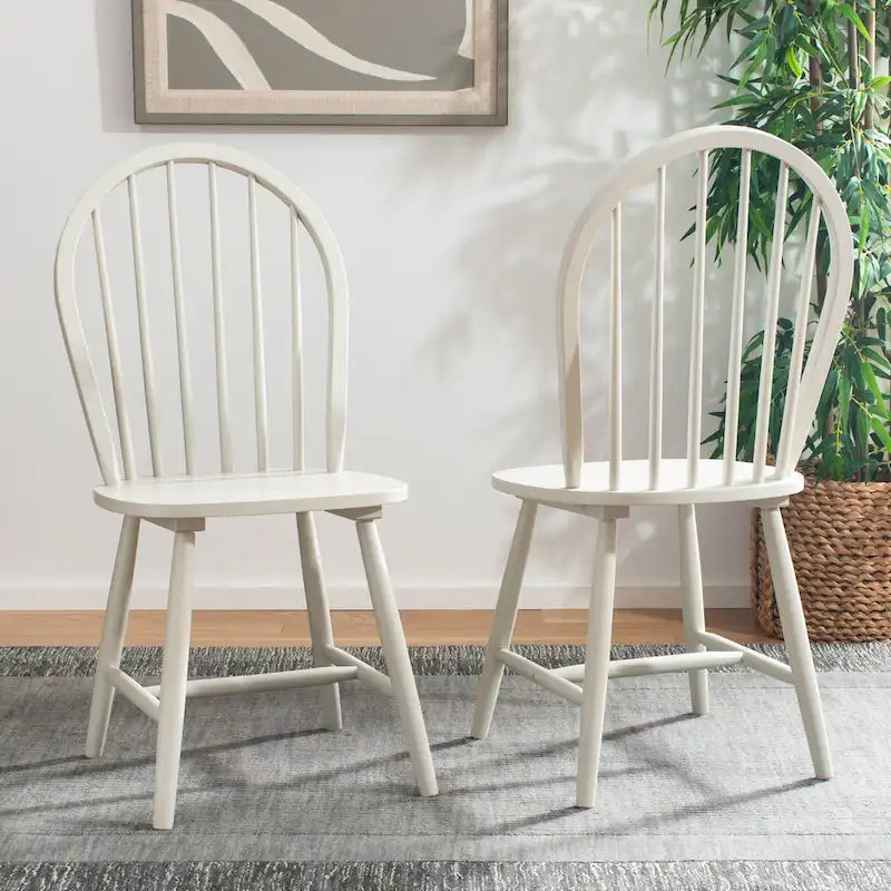 SAFAVIEH Delcie Spindle Oval Back Dining Chair (Set of 2) - 17.9 x 19.7 x 37 - 18Wx20Dx37H 3