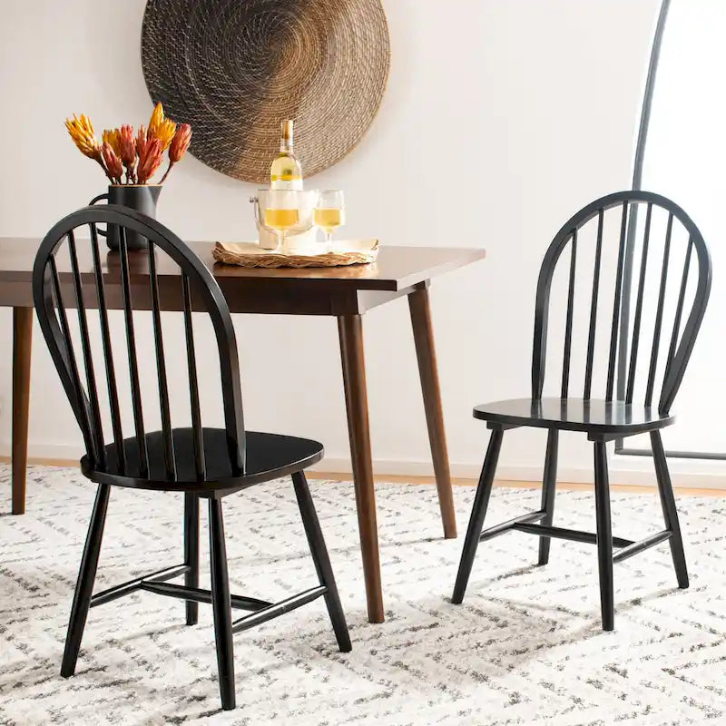 SAFAVIEH Delcie Spindle Oval Back Dining Chair (Set of 2) - 17.9 x 19.7 x 37 - 18Wx20Dx37H 12