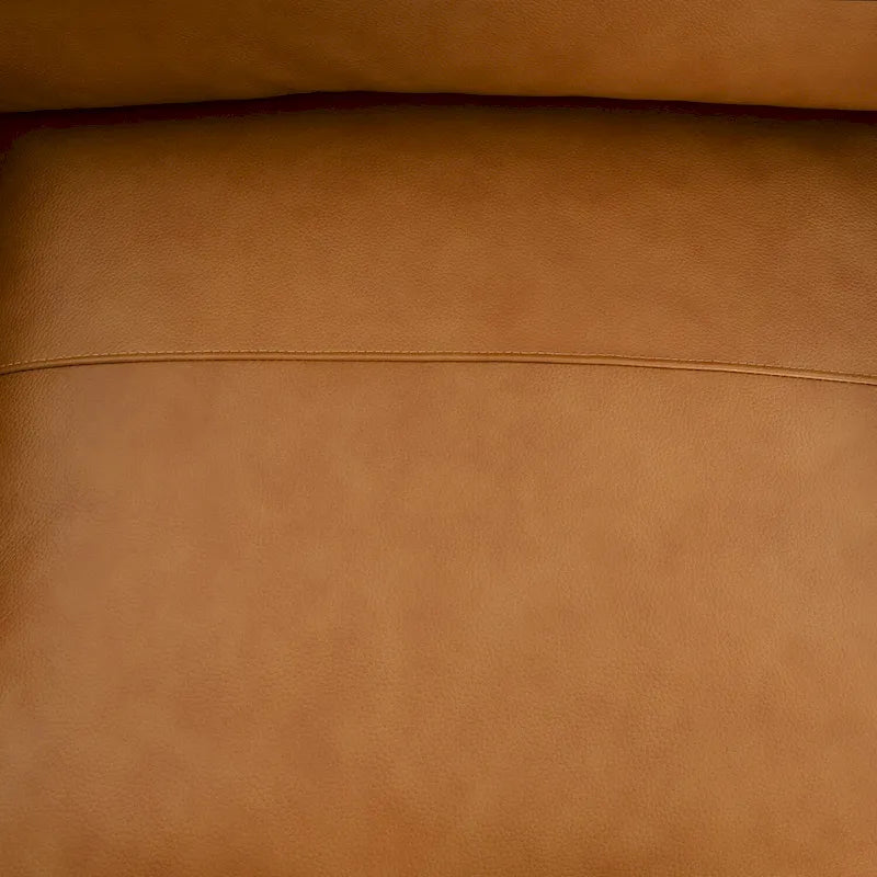 Genuine Leather Accent Chair - Luxurious Comfort Goose Feather Cushion Filling Square Arm Design Sturdy Block Legs 6