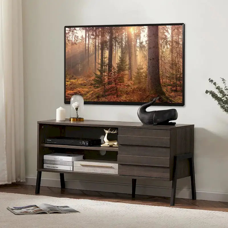 WAMPAT Mid-Century TV Stand Wood TV Console for TV's up to 55 - 42 inches