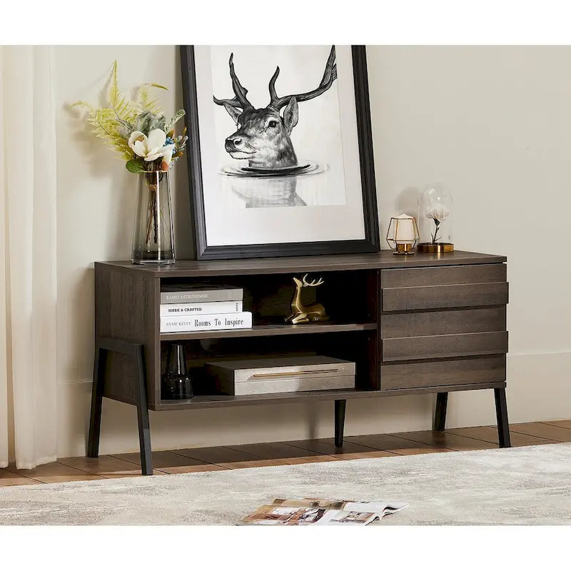 WAMPAT Mid-Century TV Stand Wood TV Console for TV's up to 55 - 42 inches