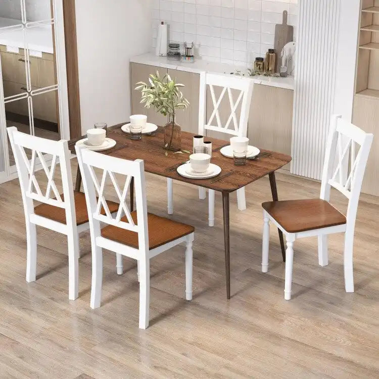 Wooden Farmhouse Kitchen Chairs with Rubber Wood Seat - 18 x 19 x 38 5