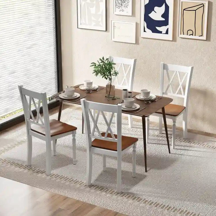 Wooden Farmhouse Kitchen Chairs with Rubber Wood Seat - 18 x 19 x 38 7