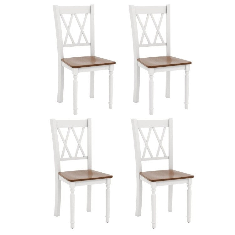 Wooden Farmhouse Kitchen Chairs with Rubber Wood Seat - 18 x 19 x 38 10