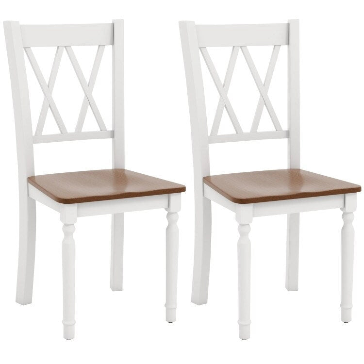 Wooden Farmhouse Kitchen Chairs with Rubber Wood Seat - 18 x 19 x 38 14