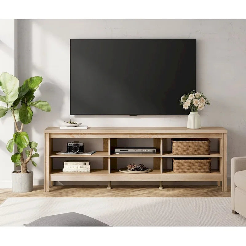 70 Inch TV Stand for 75 TV, Classic Entertainment Center TV Console 4