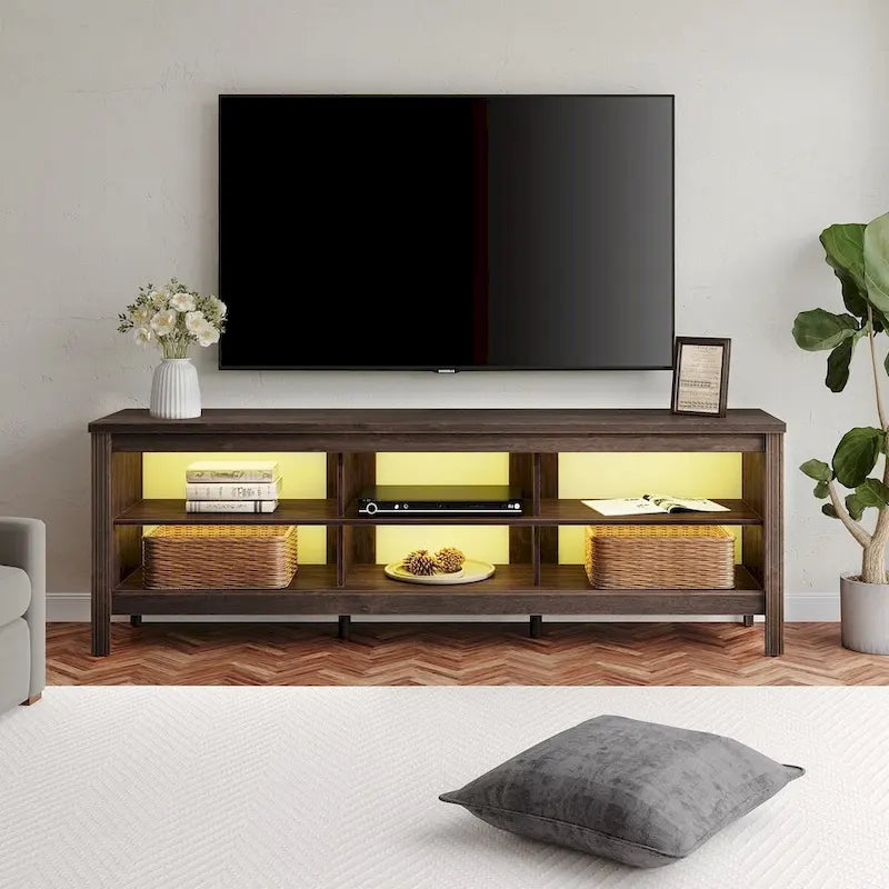 70 Inch TV Stand for 75 TV, Classic Entertainment Center TV Console 6