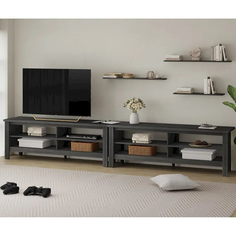 70 Inch TV Stand for 75 TV, Classic Entertainment Center TV Console 7