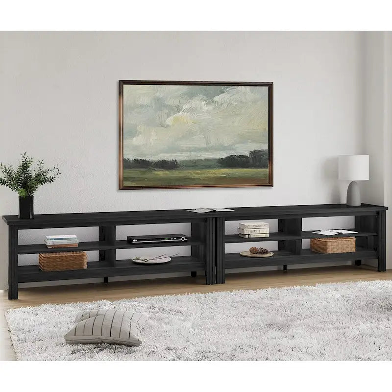 70 Inch TV Stand for 75 TV, Classic Entertainment Center TV Console 8
