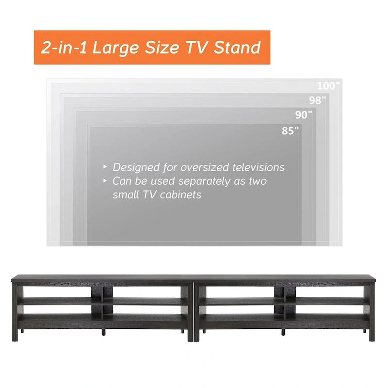 70 Inch TV Stand for 75 TV, Classic Entertainment Center TV Console 9