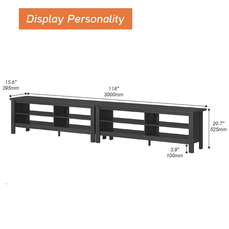 70 Inch TV Stand for 75 TV, Classic Entertainment Center TV Console 10