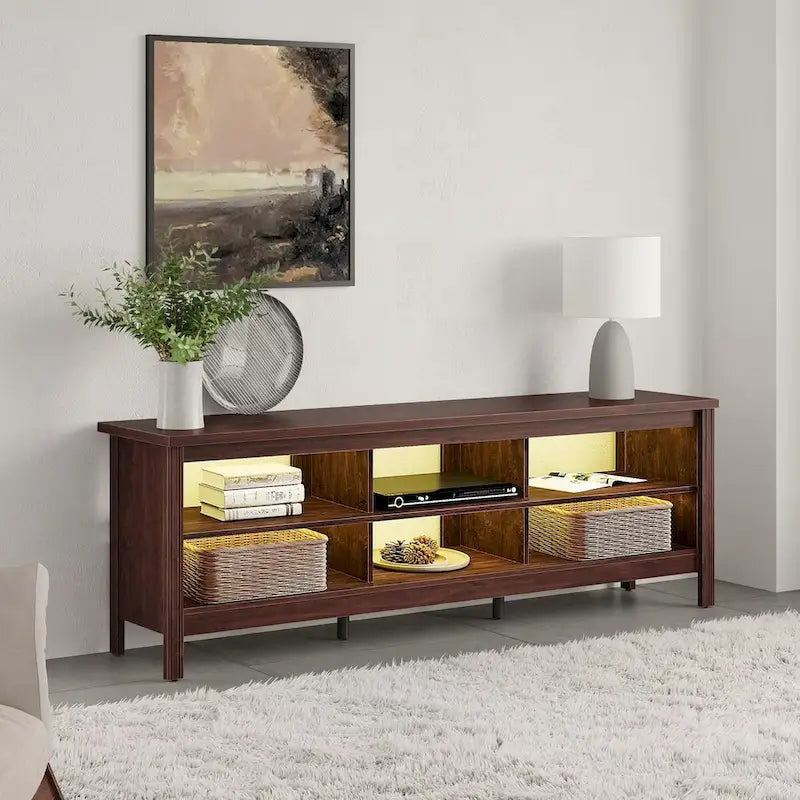 70 Inch TV Stand for 75 TV, Classic Entertainment Center TV Console 14
