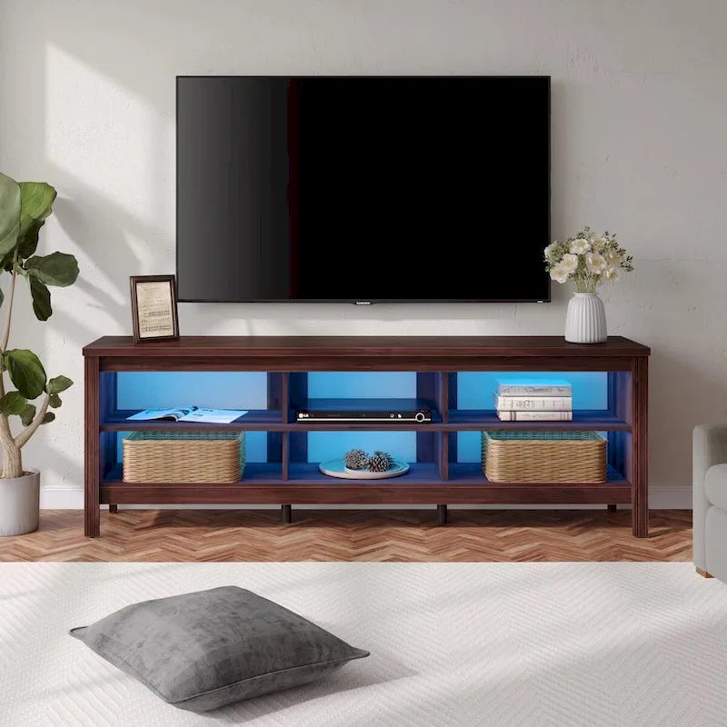 70 Inch TV Stand for 75 TV, Classic Entertainment Center TV Console 15