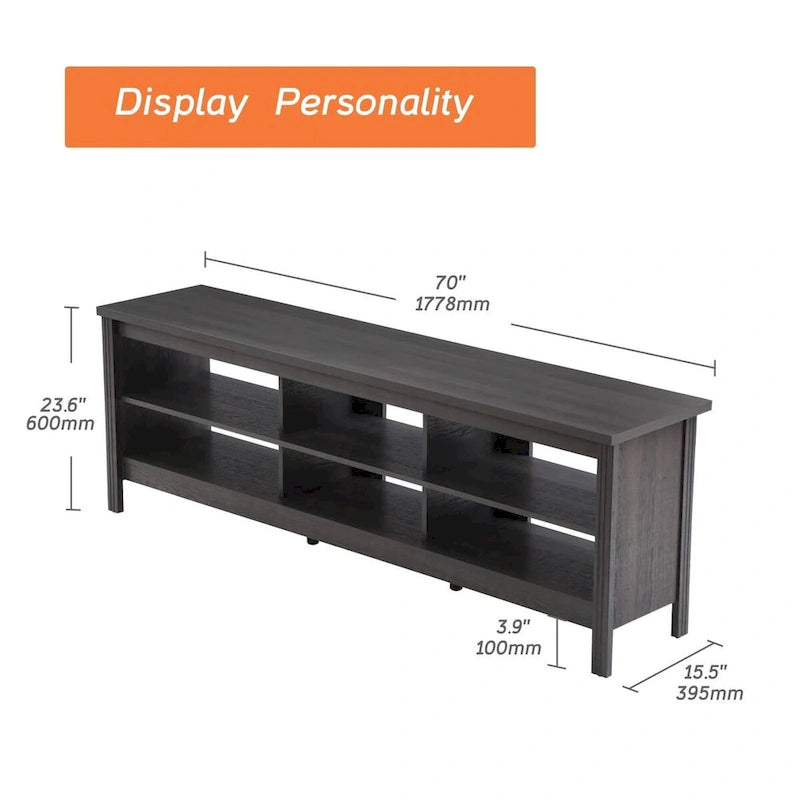 70 Inch TV Stand for 75 TV, Classic Entertainment Center TV Console 17