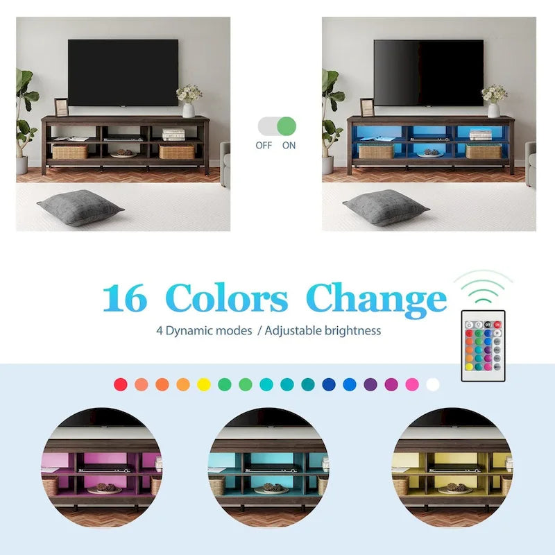 70 Inch TV Stand for 75 TV, Classic Entertainment Center TV Console 20