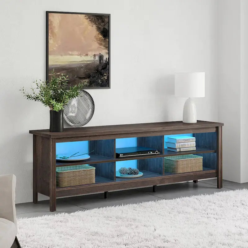 70 Inch TV Stand for 75 TV, Classic Entertainment Center TV Console 21