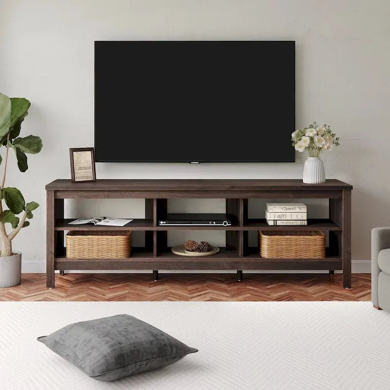70 Inch TV Stand for 75 TV, Classic Entertainment Center TV Console 22