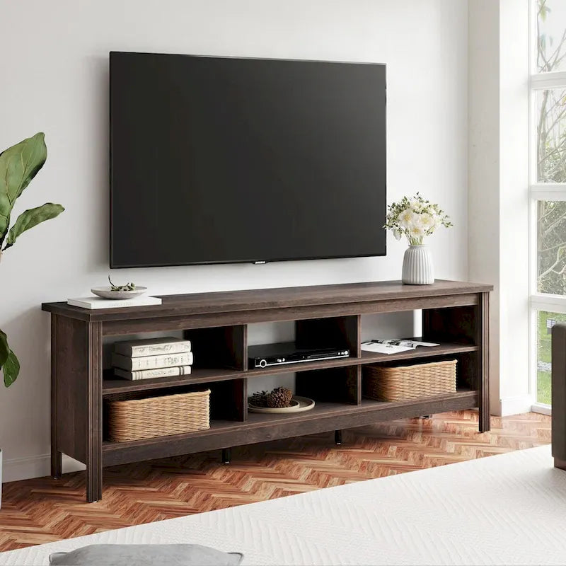 70 Inch TV Stand for 75 TV, Classic Entertainment Center TV Console 23